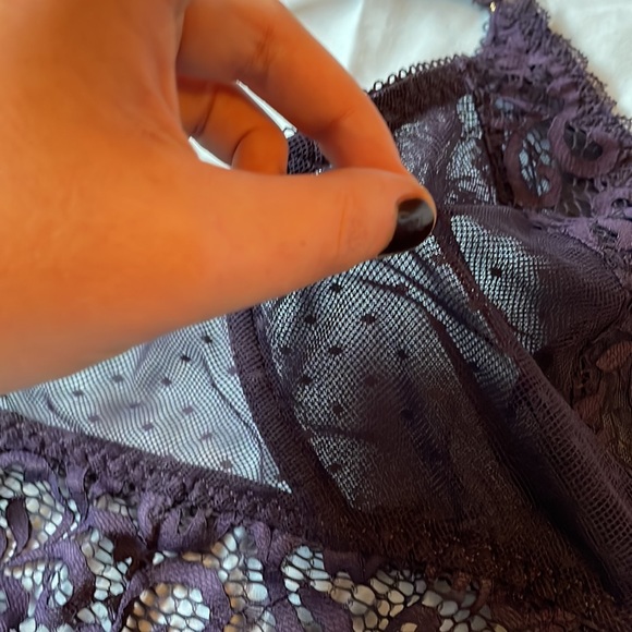 BLUSH lingerie purple see through lace bralette - Picture 4 of 11